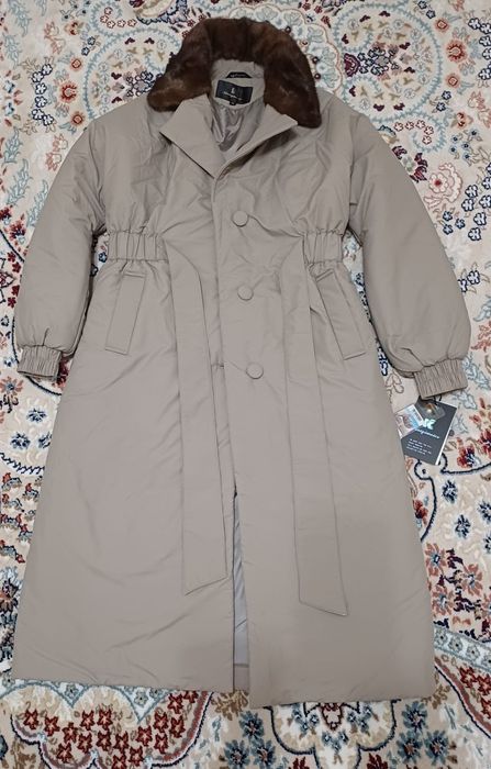 Зимний пуховик воротник норка