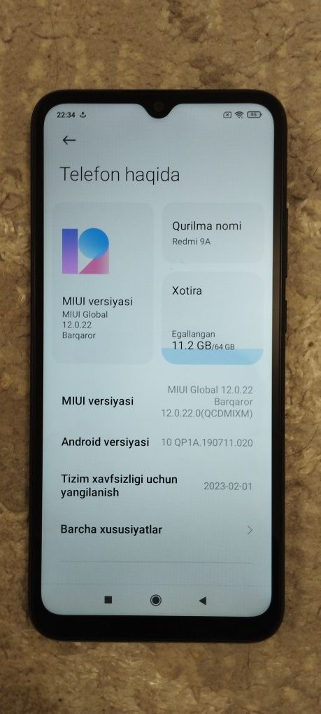 Redmi 9A sotiladi 64 talik holati zoʻr karobka dakumentlari bor