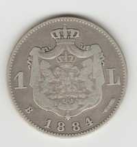 Moneda argint 1 leu 1884 -30-