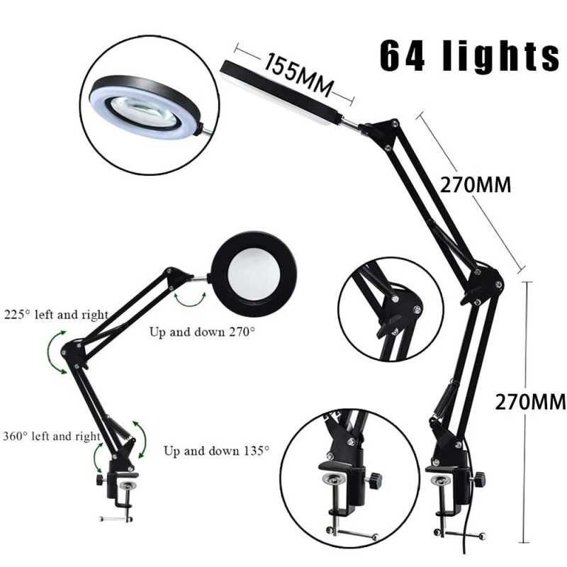 Лед настолна лупа с 10 кратно увеличение и три режима на работа