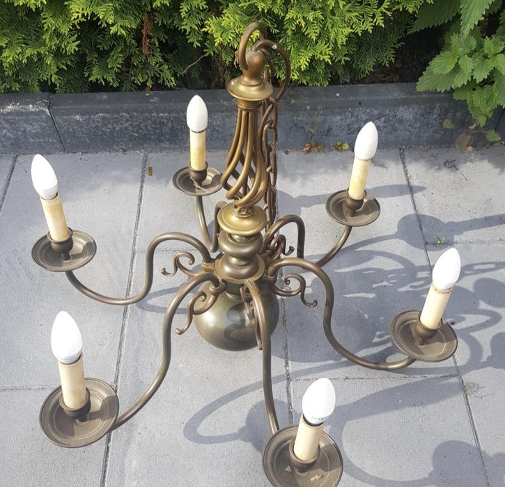 Candelabru vintage alamă  6 brațe