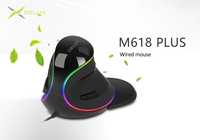 Delux M618Plus RGB Ergonomic Vertical Mouse 6 Buttons 4000 DPI Optical