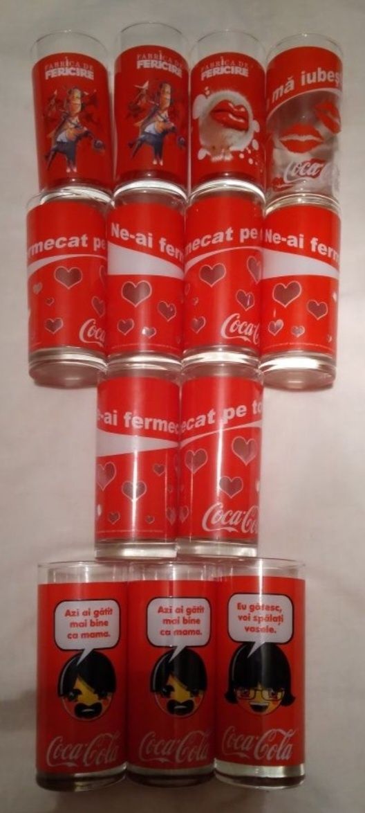 13 pahare  Coca Cola de colectie