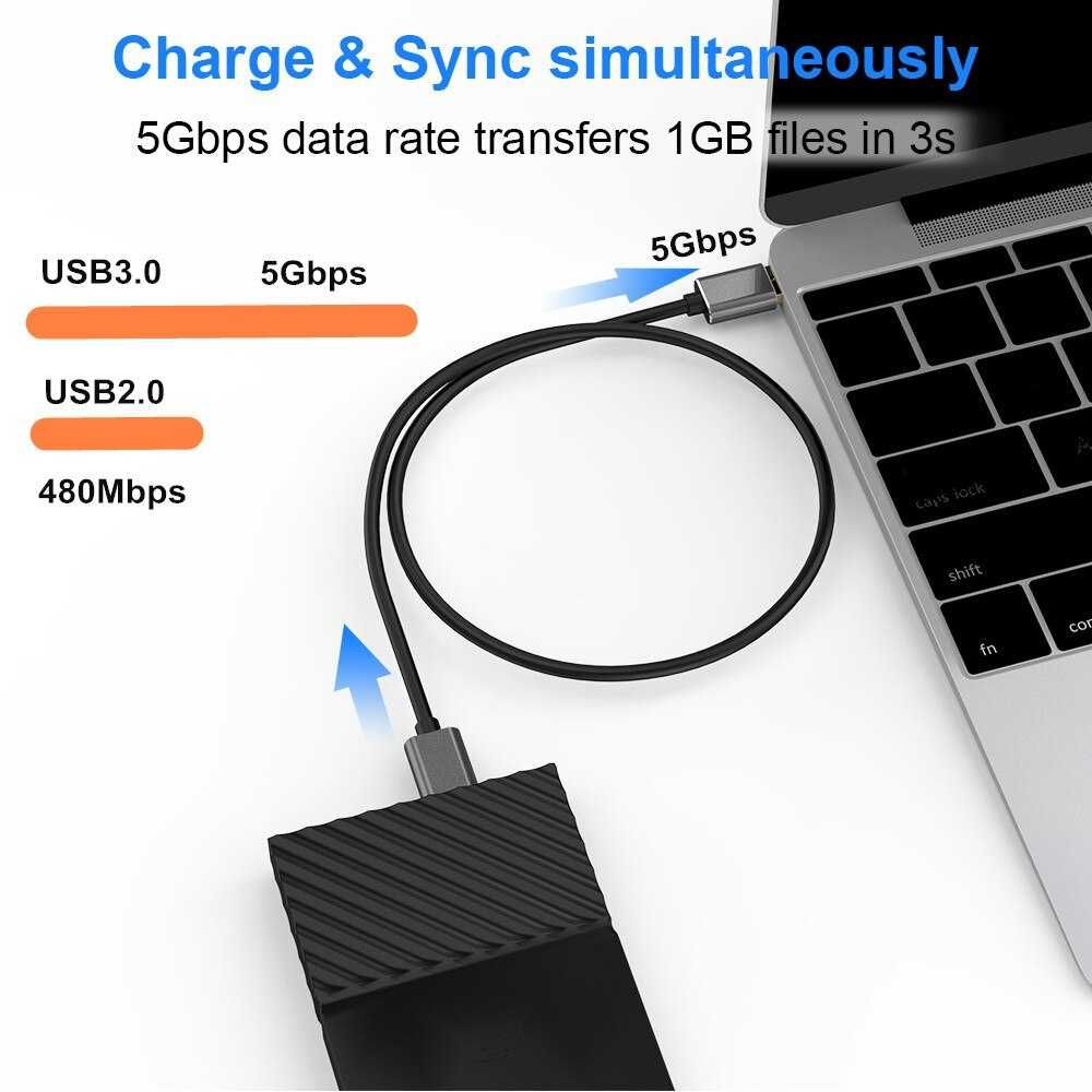Cablu transfer date Hdd Sdd Extern Micro USB/ Type C la USB 3.0 UGREEN