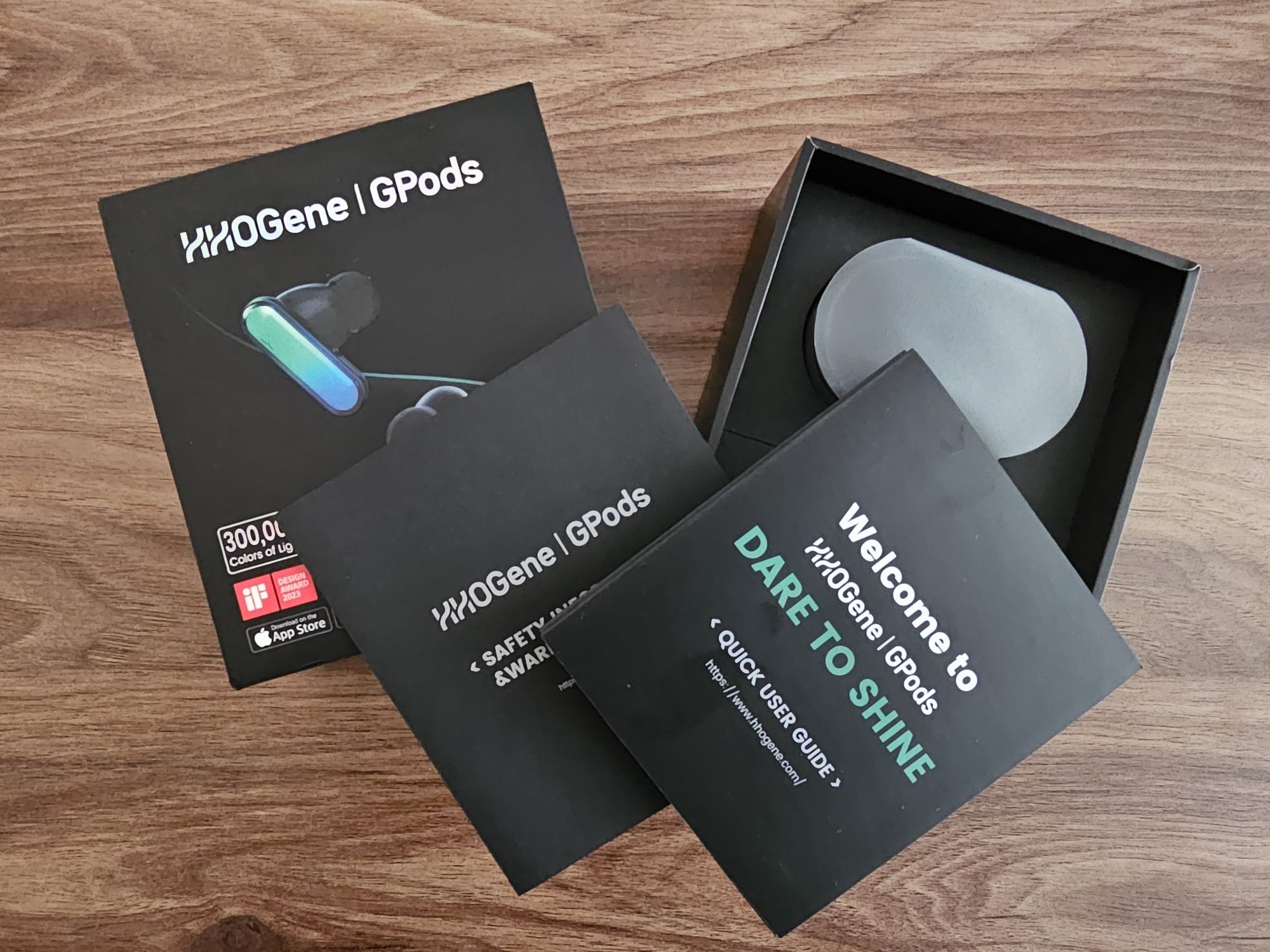 Слушалки HHOGene GPods TWS, ANC, RGB, Черни