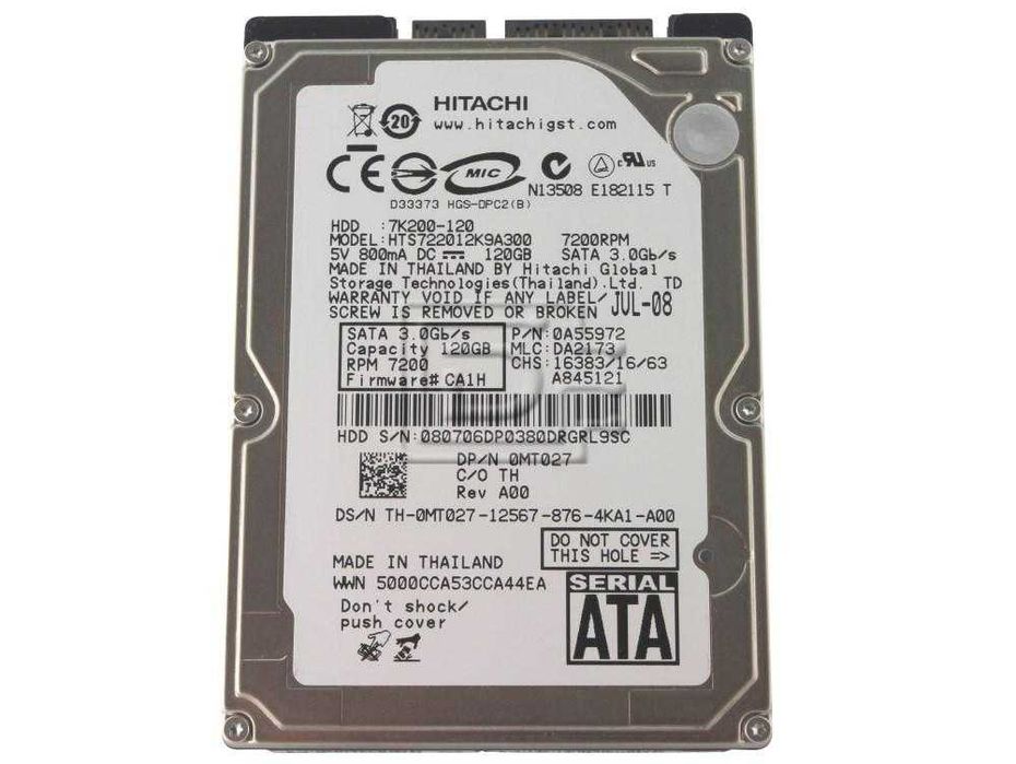 HDD Hitachi 120Gb Sata 2,5" для ноутбуков