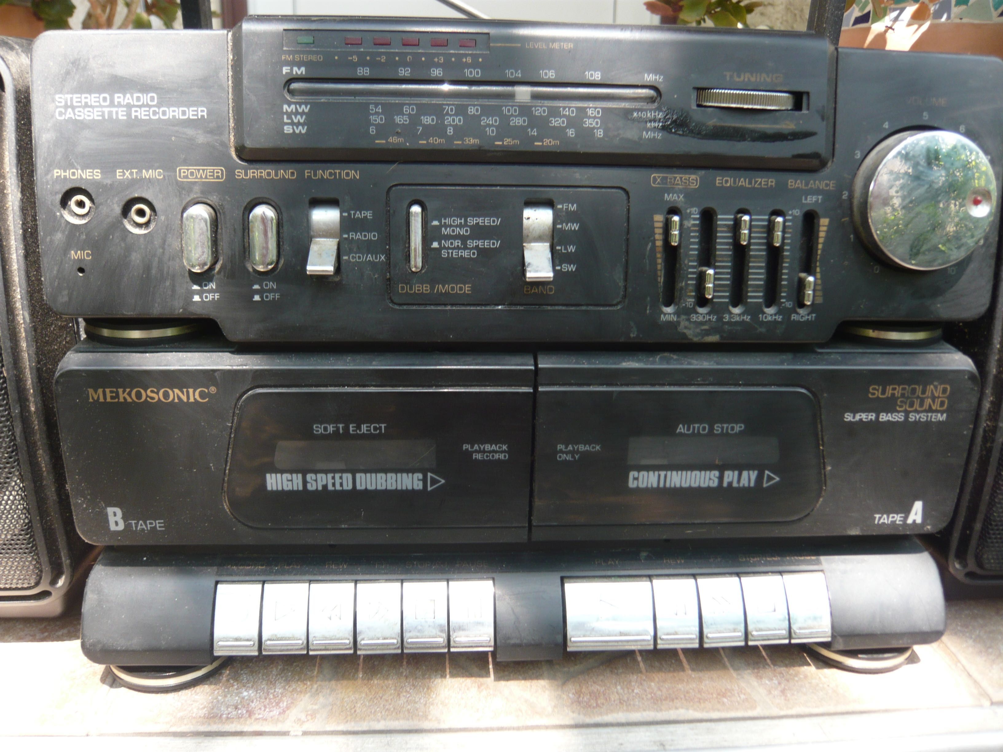 Radio dublu casetofon stereo, vintage Mekosonic MC 1000 DL