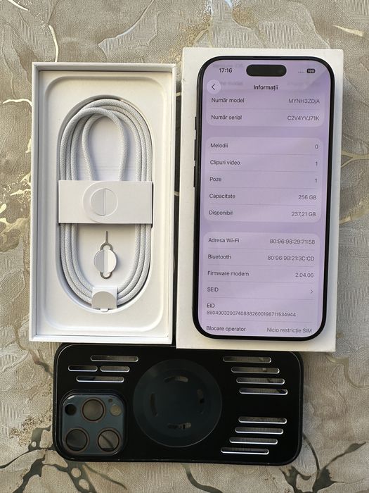 iPhone 16 Pro Black 256Gb, full box