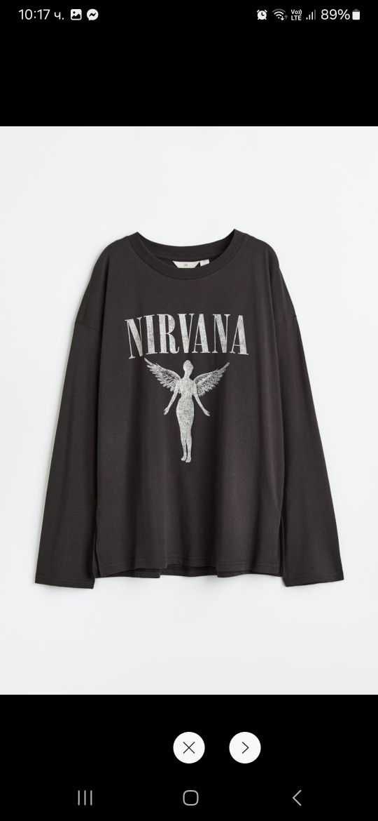Обемна блуза с дълъг ръкав Nirvana