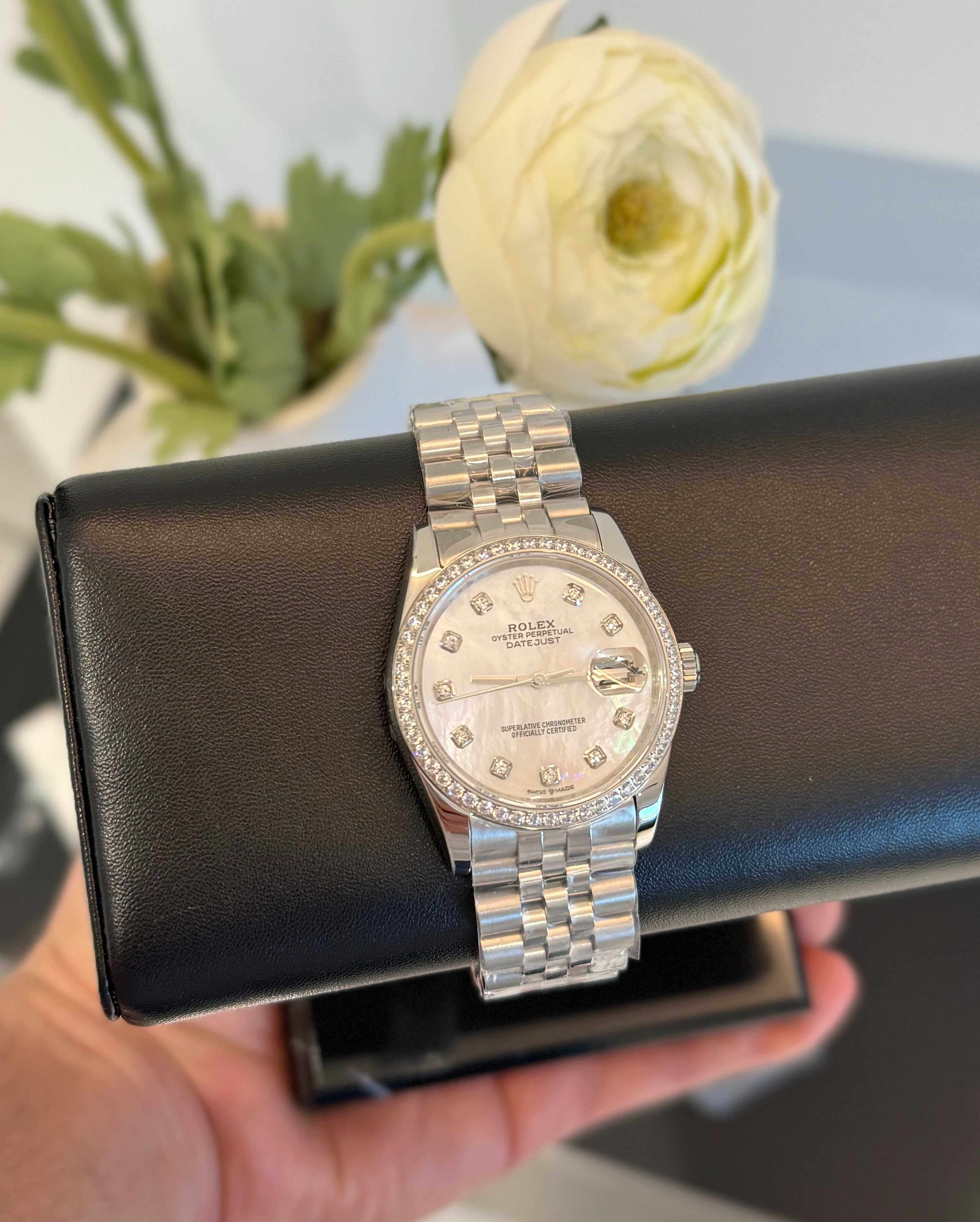 Rolex Datejust 36mm сребро/перла