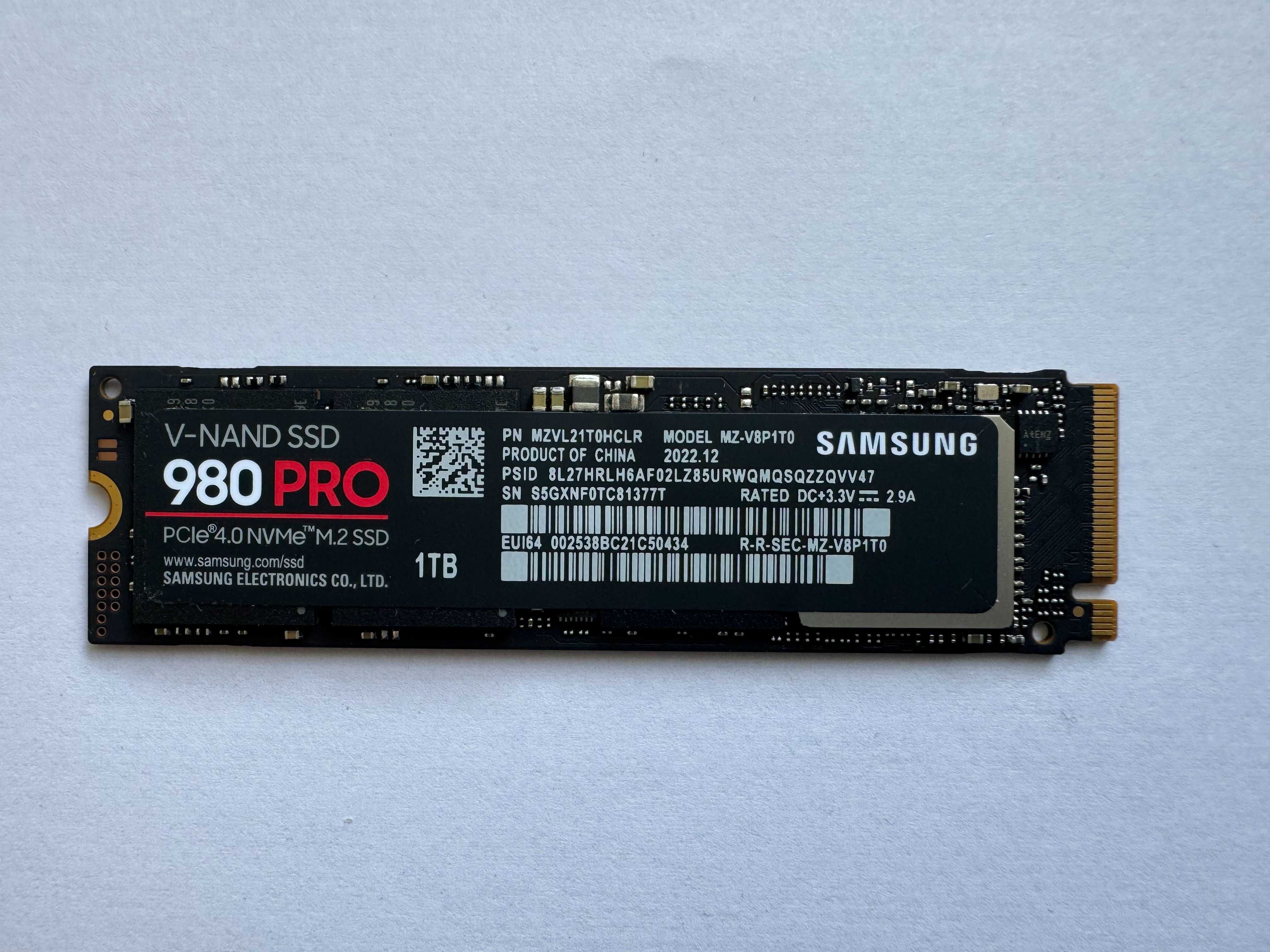 Samsung 980 PRO SSD M.2 1 ТБ, новый и неиспользованный