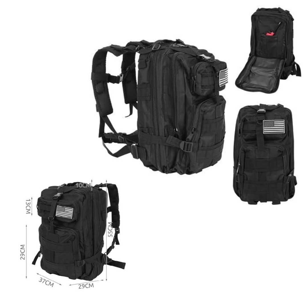 Set rucsac tactic negru si curea tactica