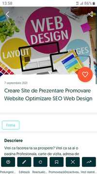 Creare Site de Prezentare Realizare Pagina Web Promovare Website SEO