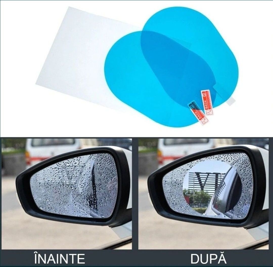 Set 2 Folii oglinzi, Protecție Hidrofobe Anti Apă Folii Oglinzi Auto
