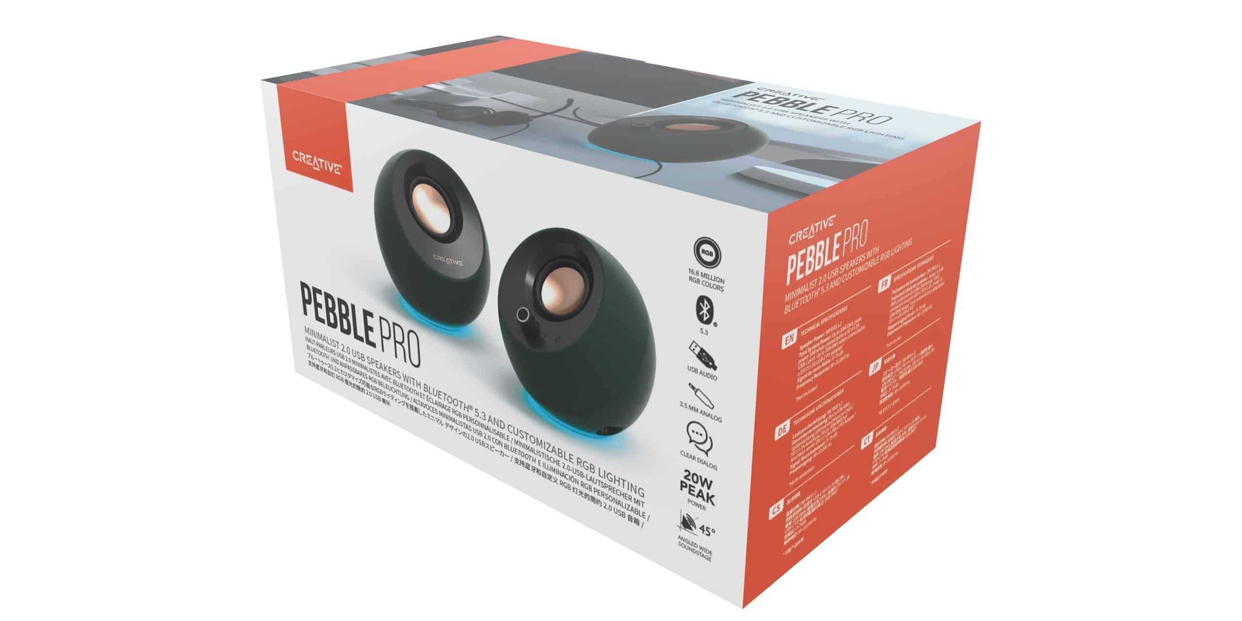 Тонколони Creative PEBBLE PRO, Bluetooth 5.3,USB-C,BassFlex