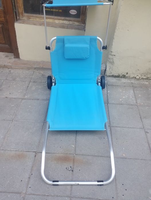 Сгъваем шезлонг с колелца