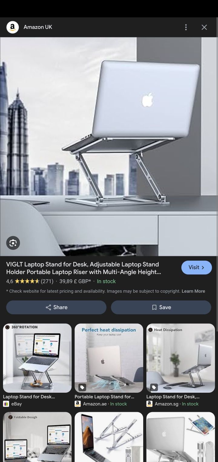 Stand Suport Laptop Portabil Foldabil Stabil Aluminiu