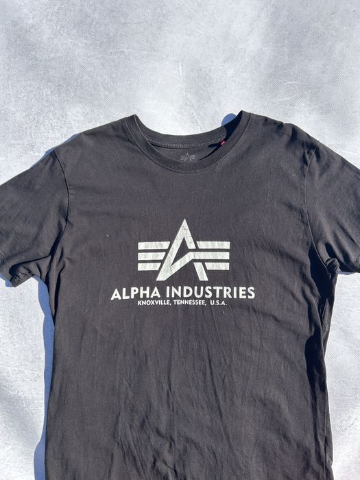 Tricou barbati Alpha Industries logo print flagship basics marimea M