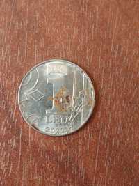 Монета 1 молдовска лея 2022