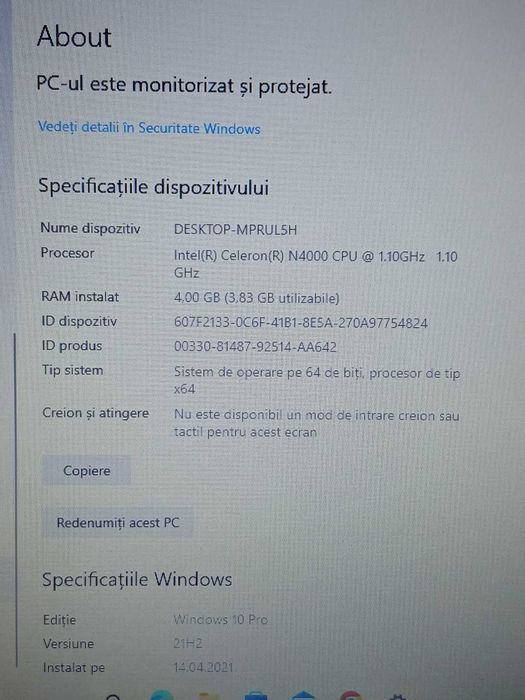Laptop acer aspire 1 A114-32 series