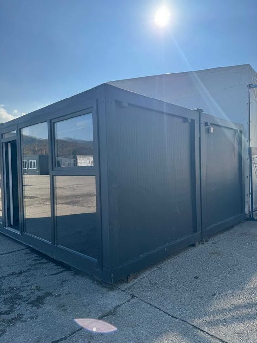 Birou container 2 module – izolat, structură zincată, stare BUNA