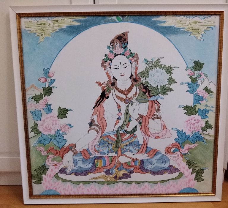 Картина, рисунка "Бяла Тара", моливи, 67*70