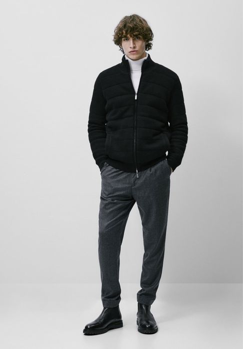 Cardigan matlasat Massimo Dutti, reversibil