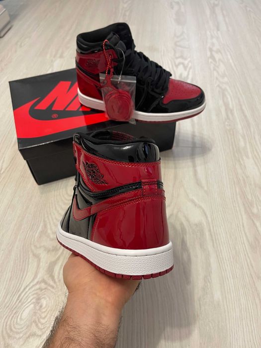 Adidasi Jordan 1 Patent Bred Nike Produs NOU PREMIUM