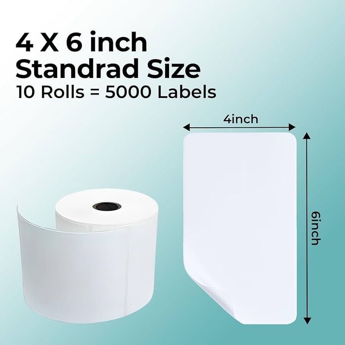 6 role termice autoadezivă Double Dragon 100 x 150mm- 3000 bucati