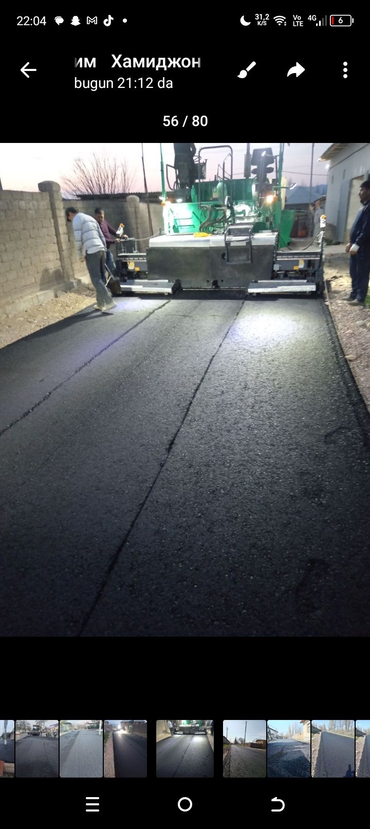 Asfalt UZB bõylab asfalt yotqizish xizmatlari