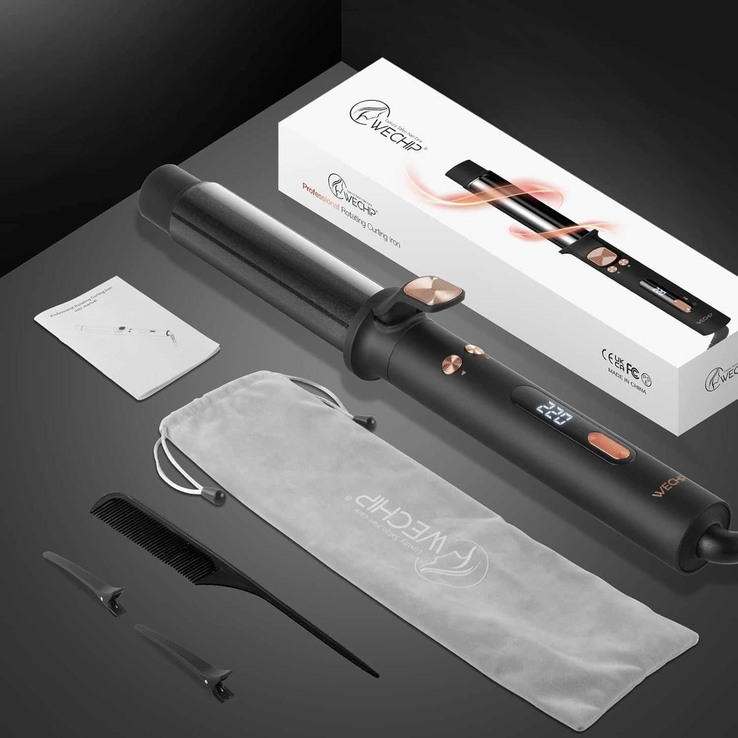 Автоматични маши за коса webeauty, 360°, 32 mm, LCD дисплей, 140-220 С