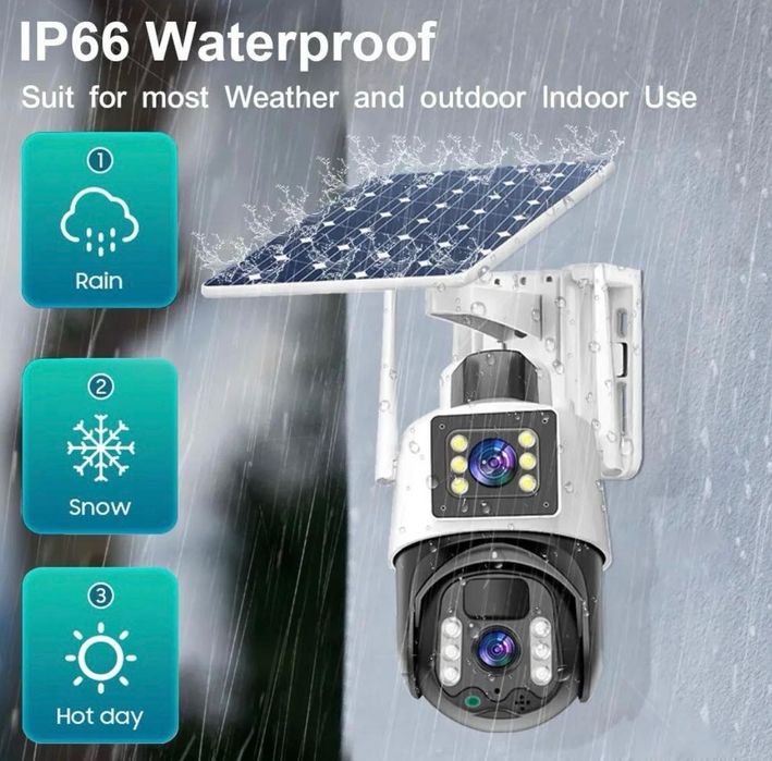 Camera supraveghere 4G V380 PRO panou solar SIM PTZ alarma 4MP rotire