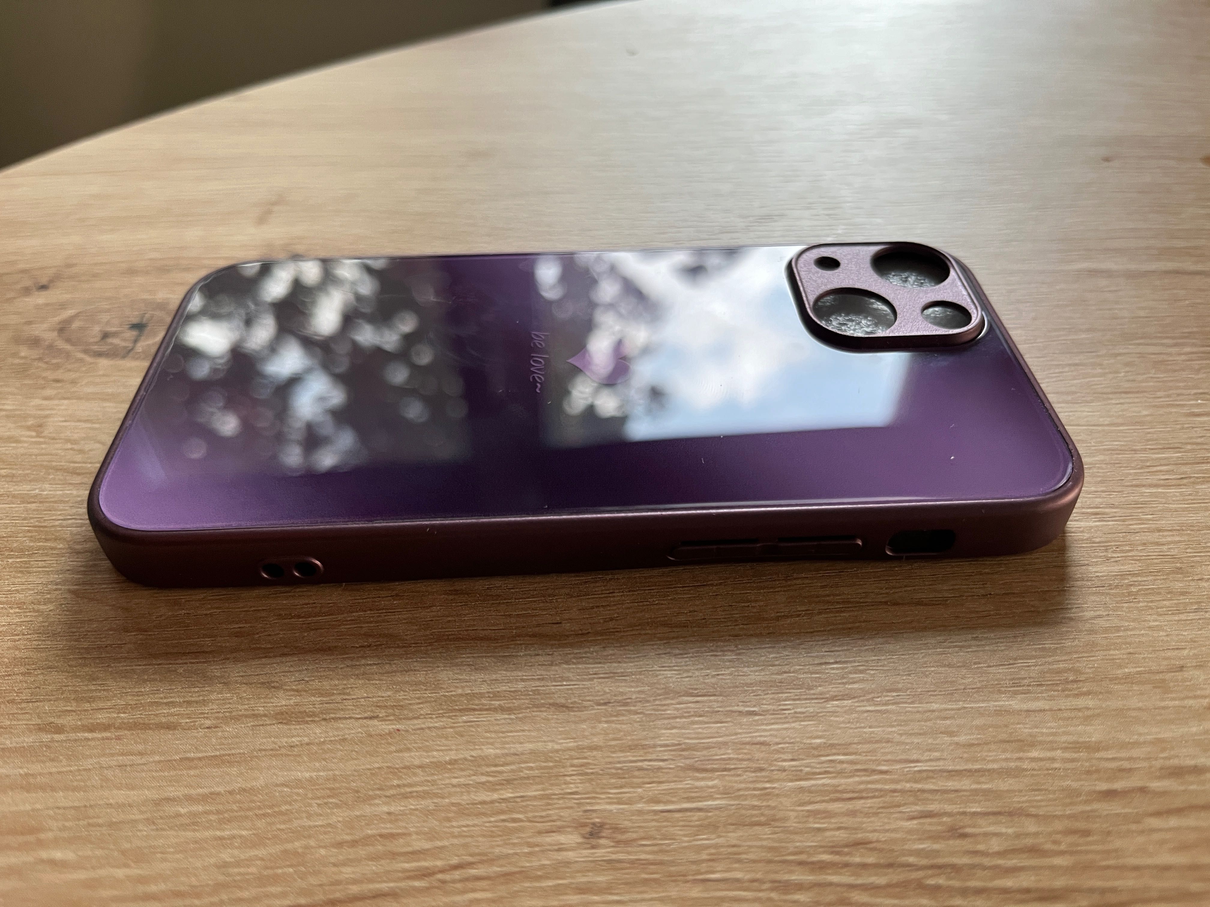 iPhone 13 mini лилав калъф/кейс със стъклен гръб