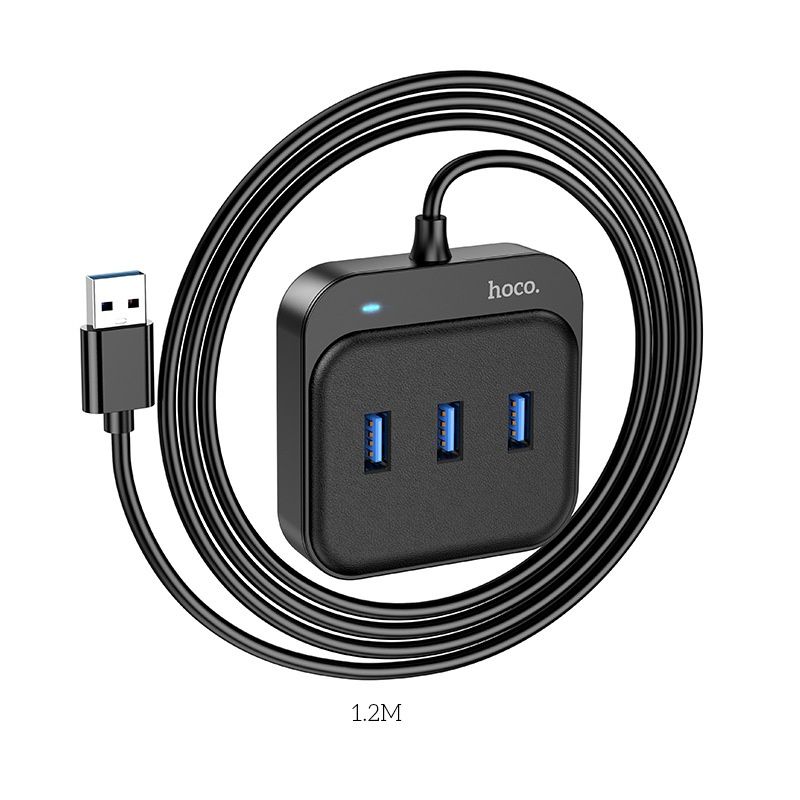 Hoco HB31 USB-A Hub USB3.0 x4 support up to 1Tb hard drive cable 1.2m