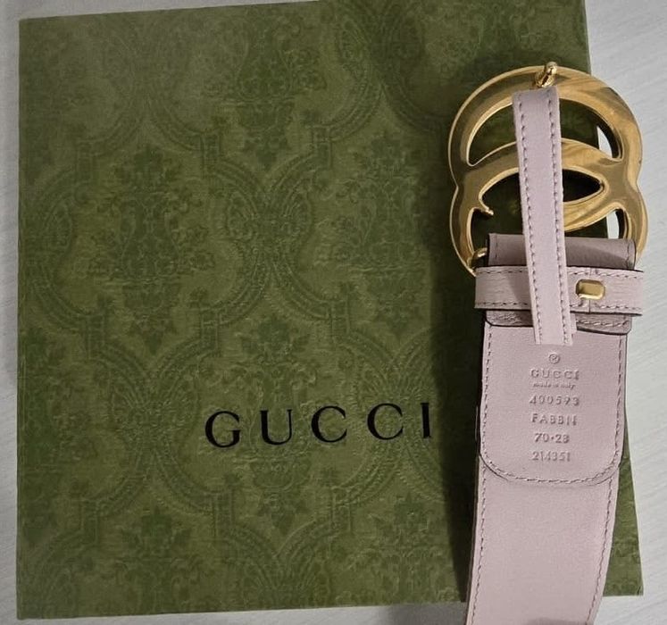 Curea lata Gucci , roz prafuit-bej