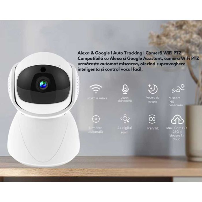 Camera de Supraveghere WiFi EDIMA® 5G,Viziune Nocturna, Detectare Pers