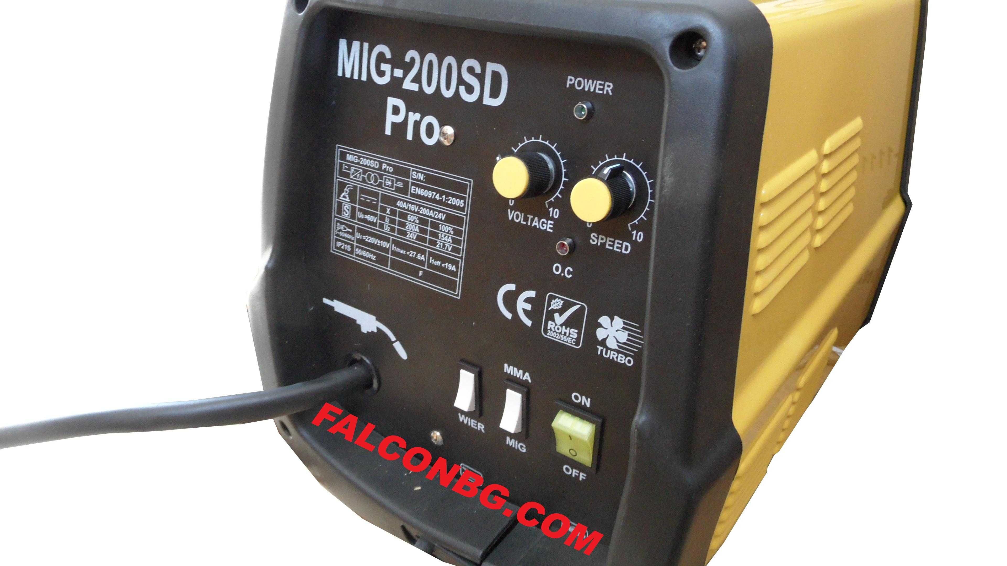 Co2 инверторно телоподаващо устройство MIG-200 SD реални ампери