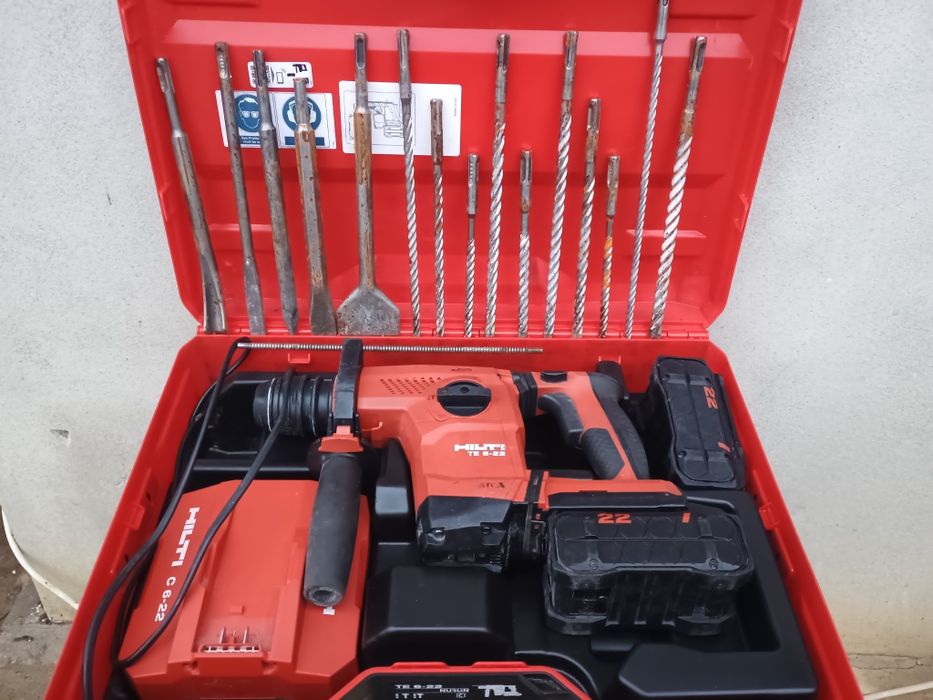 Rotopercutor hilti te6 22 nuron , 2 baterii,încărcător C6,cutie