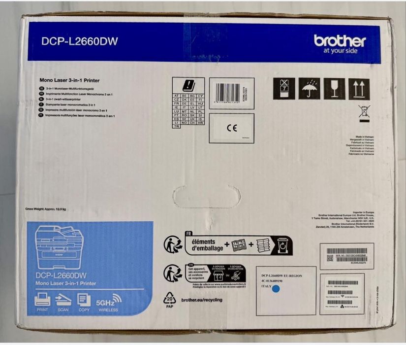 Imprimantă multifuncțională laser Brother DCP‑L2660DW Wi‑Fi A4 Noua