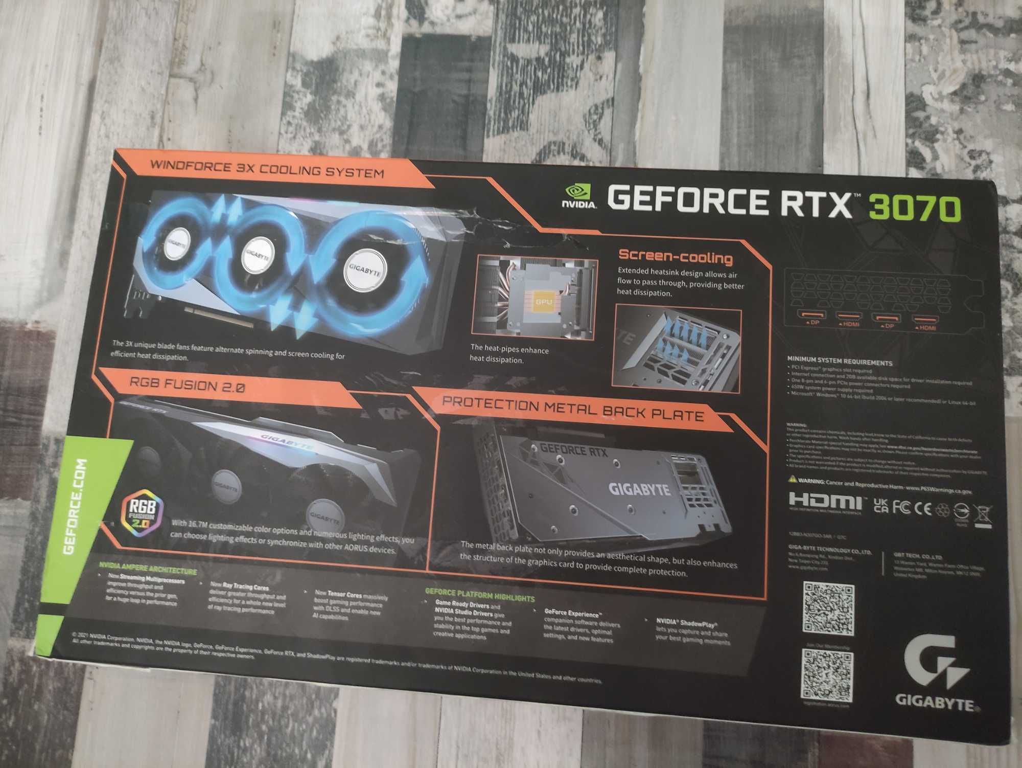 Видео Карта Gigabyte GeForce RTX 3070 Gaming OC 8G