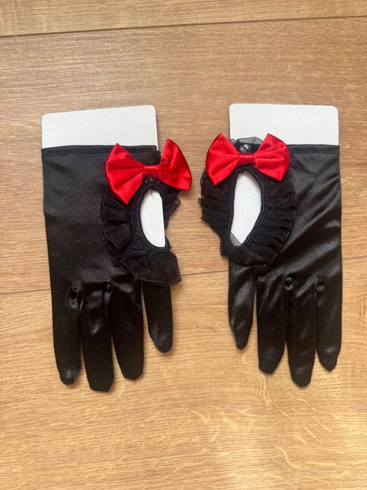 Manusi negre cu funda rosie Spirit Halloween