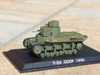 Macheta tanc mediu sovietic T-24 1929 sc 1:72 cu postament 1:72