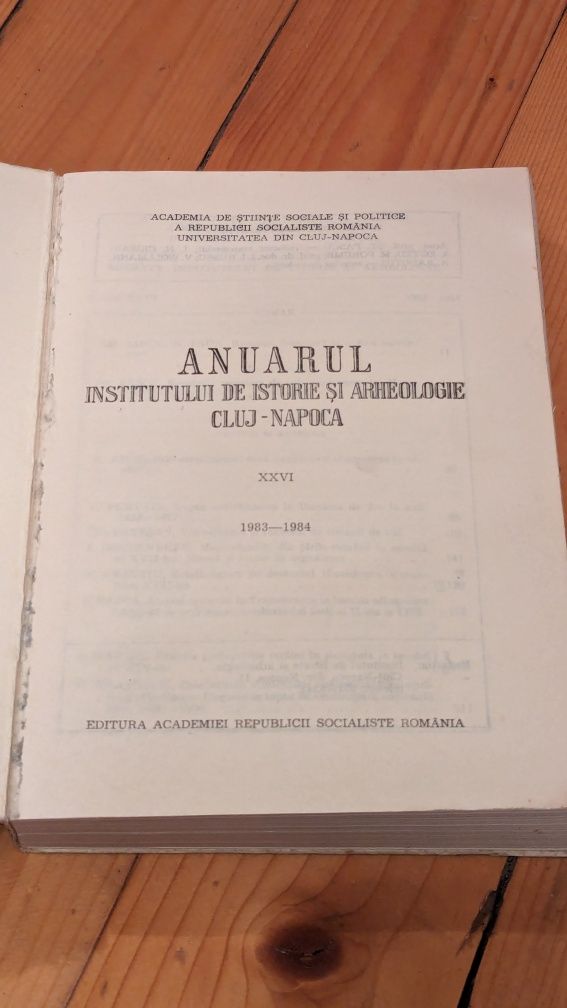 Anuarul Institutului de Istorie și Arheologie Cluj Napoca 83-84