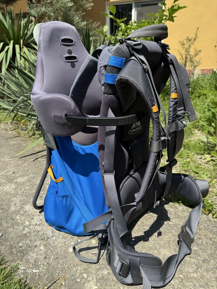 bicicleta, rucsac si scaun copil