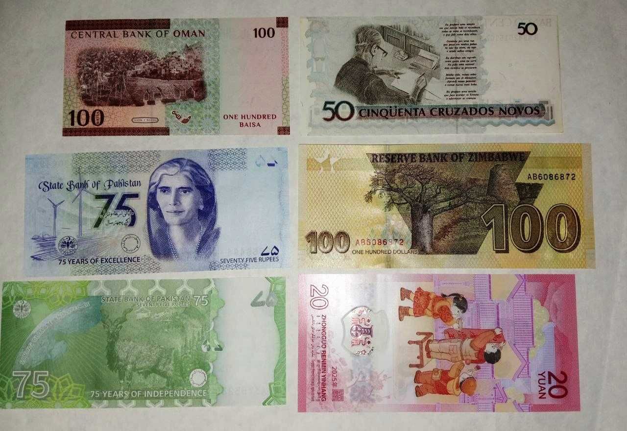 Продам банкноты разных стран, состояние UNC