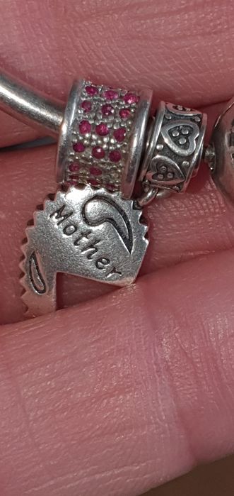 Brățară argint 19 cm + doua charmuri