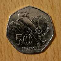 Moneda rara, aniversara, 50 pence 2004 Roger Bannister