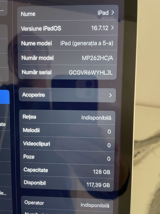 Ipad A1823, 2017, 5th gen, 10”, 128gb, cellular, nou!