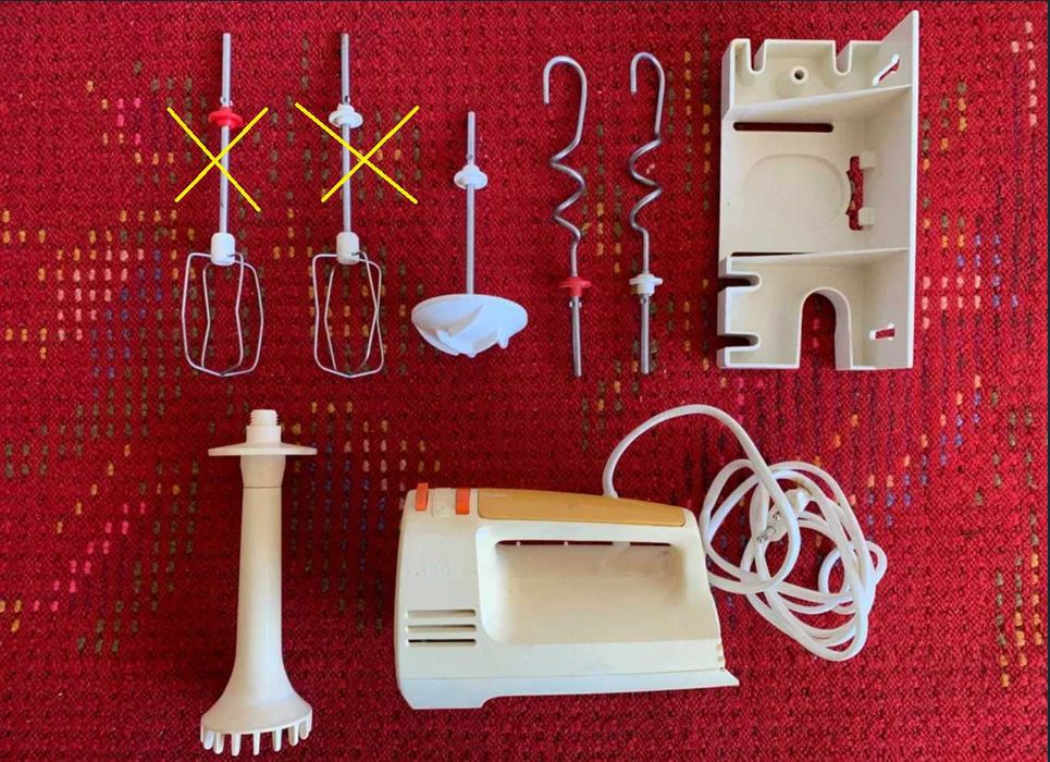 Стар ретро винтидж миксер AEG + аксесоари стойка бъркалки пасатор