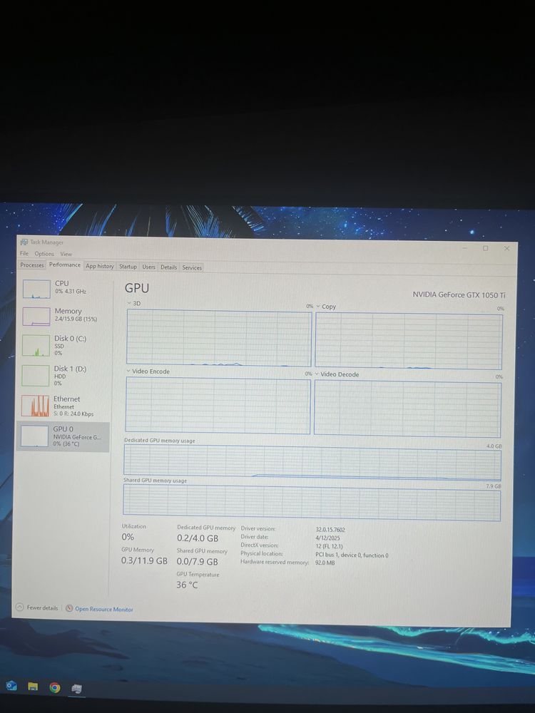 GeForce Gtx 1050 ti Windforce OC 4g